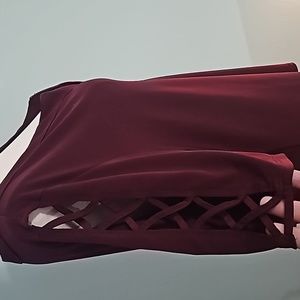 BLUE MOOD Champagne Blouse With Criss-Cross Sleeves